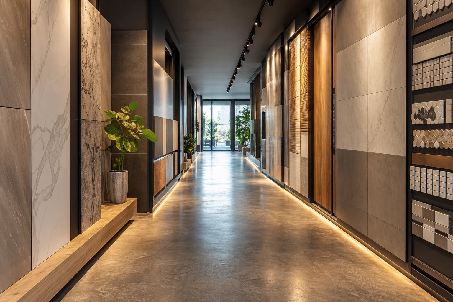 Showroominterieur met premium badkamer- en tegelcollectie