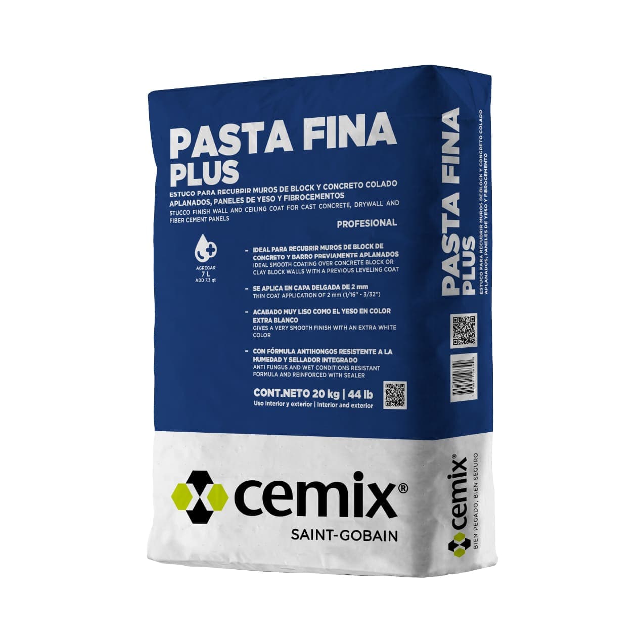 Fijne pasta voor wanden